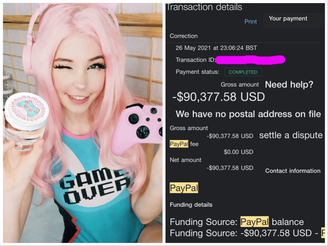 belle delphine look alike